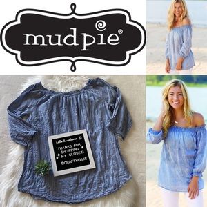 Mud Pie ‘Foster’ Off-the-Shoulder Chambray Top | L